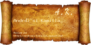 Andrási Kamilla névjegykártya