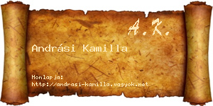 Andrási Kamilla névjegykártya